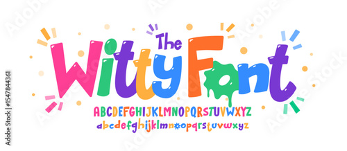 Funny comic alphabet, playful cartoon letters, colorful funky font for cheerful kid logo, school app headline, modern typography, creative typographic design. Vector typeset