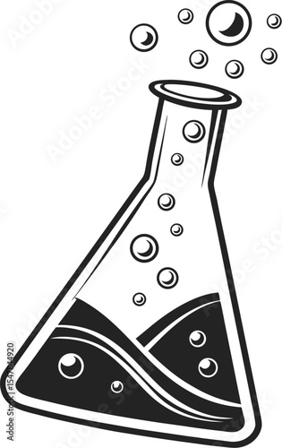vector illustration of a laboratory flask