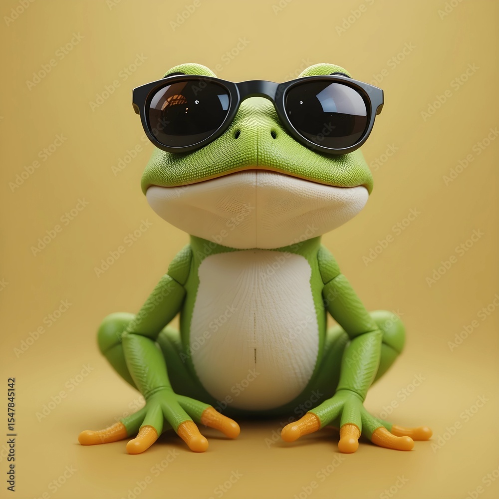 Obraz premium Cute frog doll, AI Generated