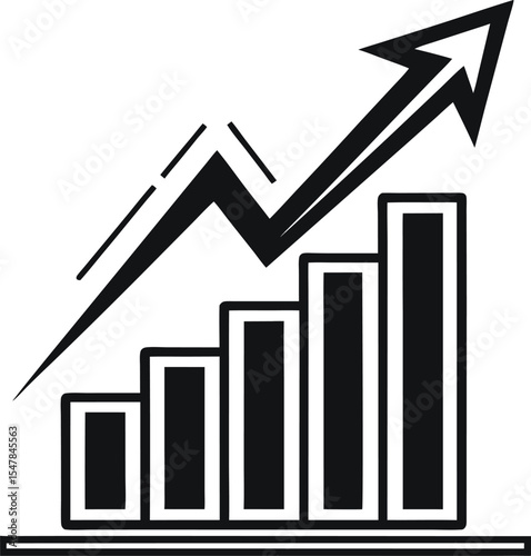 business graph with arrow