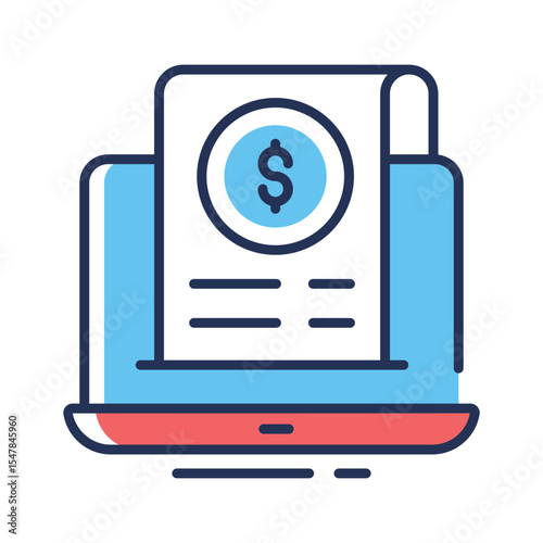 Easy to edit outline icon of online invoice form