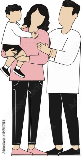 Stylized Illustration of a Family