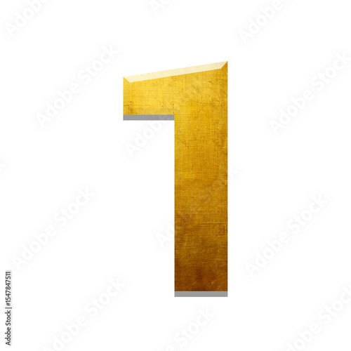 Golden 0 to 9 Numbers Isolated on Transparent Background – Luxury Metallic PNG Set