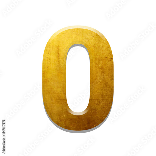 Golden 0 to 9 Numbers Isolated on Transparent Background – Luxury Metallic PNG Set