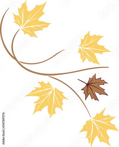 Flat circular frame designed from scattered maple leaves in warm autumn colors, clean shapes, and simple structure, suitable for seasonal or fall-themed creative elements