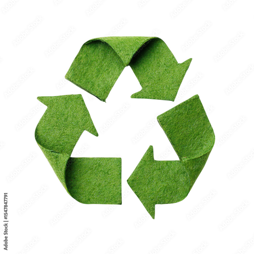 Fototapeta premium Green recycle symbol concept isolated on transparent background