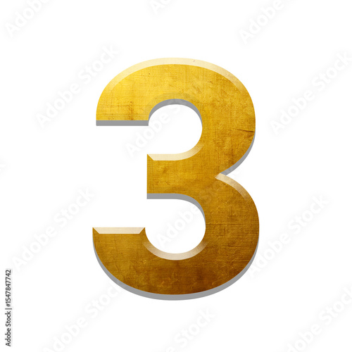 Golden 0 to 9 Numbers Isolated on Transparent Background – Luxury Metallic PNG Set