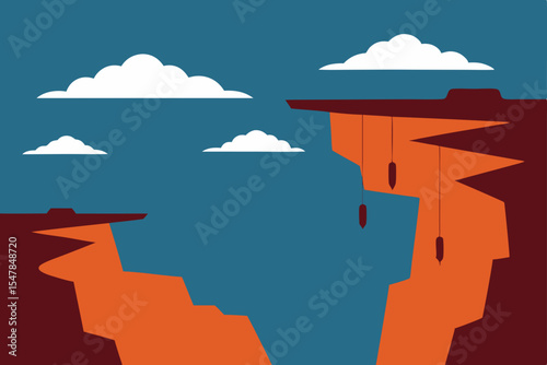 A vibrant vector illustration of a plane soaring from the clouds above a world map featuring the South Korean flag and a distant mountain landscape
