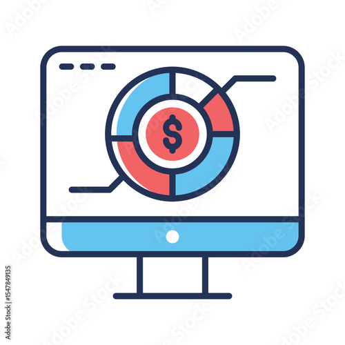 Trendy outline icon of modern online finance