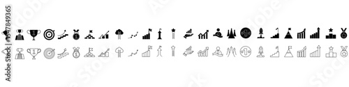 Success icon vector set. Successful business illustration sign collection. Winner symbol. strategy logo.