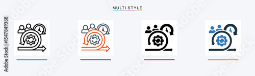 Agile Process multiple icon style vector illustration