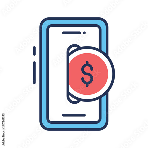 Get this trendy line icon of mobile earning app