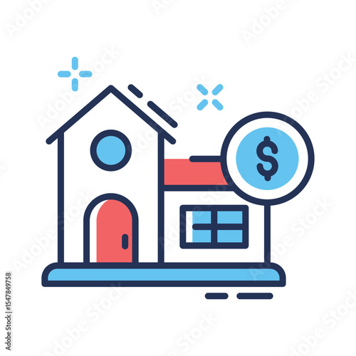 Visually appealing outline icon of real home price