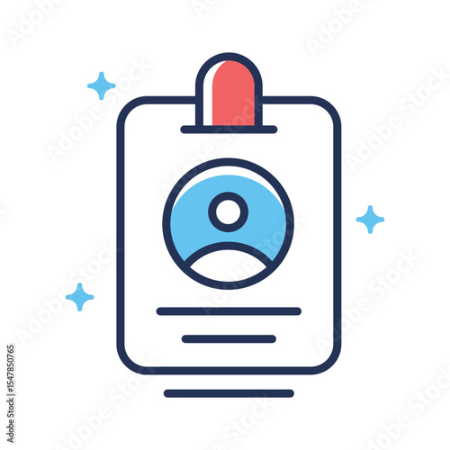 A line style icon showing employee badge