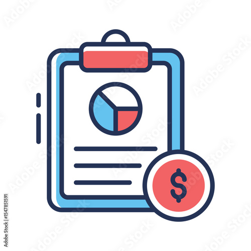 A captivating linear icon of financial report chart