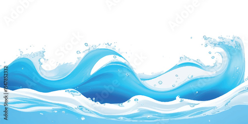 Clean and Simple Blue and White water ocean Flowing Curve Background Template with a Minimalist Design, Ideal for Flyers, Brochures, and Web Banners
