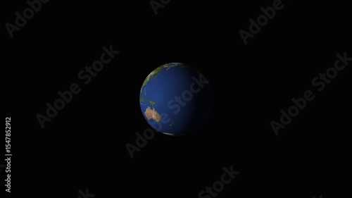 Rotating Earth Globe in 3D with Atmospheric Clouds | Seamless Loop Animation. 