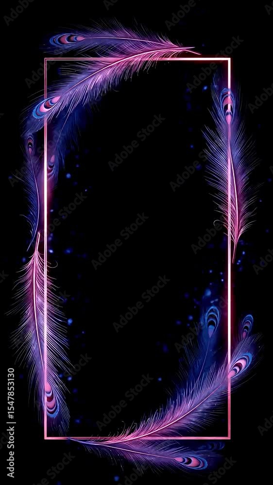 Mystical Feather Border Animation – Fantasy Theme