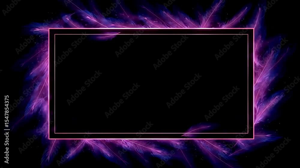 Luxury Invitation Template with Glowing Feathers