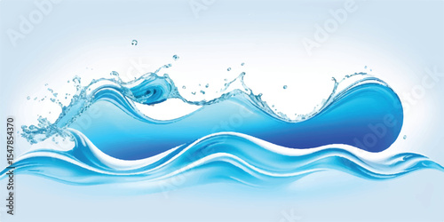 Creative Abstract Blue and White water ocean Motion Background with a Soft Gradient Curve and Text Space for Business and Marketing Graphics
