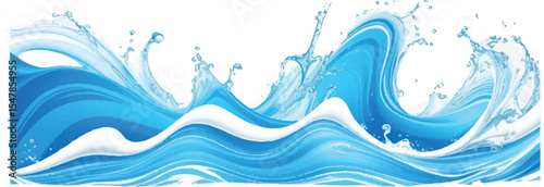 Stylish Blue and White Gradient water ocean Wave Background Template with a Smooth and Professional Look, Suitable for Brochures, Flyers, and Websites
