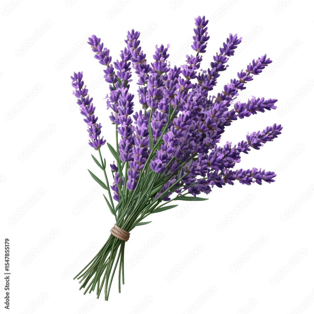 Naklejka premium bunch of lavender isolated on transparent background cutout