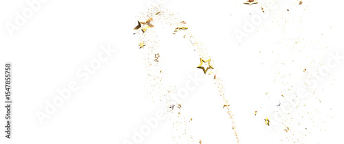 stars gold modern frame in 3d