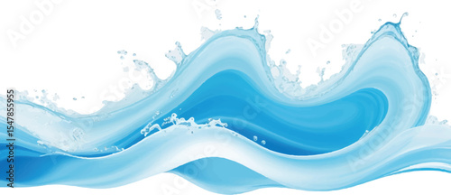 Minimalist Blue and White water ocean Abstract Wave Design with a Soft Gradient Curve, Perfect for Corporate Flyers, Presentations, and Websites
