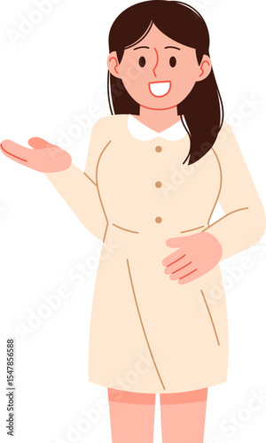 여자 아나운서 안내 포즈