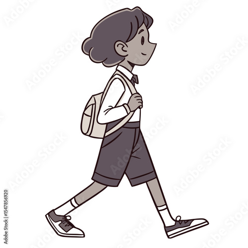 Student walking to school