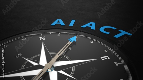 3D illustration, AI ACT Compass Direction