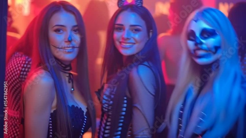 Girls at a Halloween party