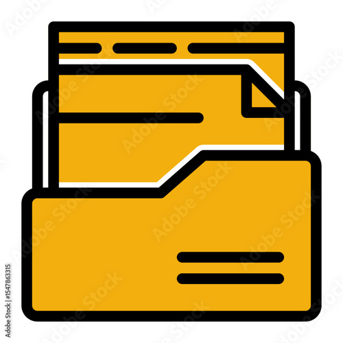 Document Archive Icon Solid Color Lineal Style for File Management and Organization.