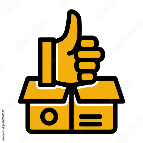 Product Quality Guarantee Icon Solid Color Lineal Style for New Items.