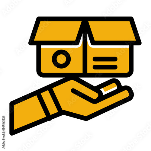 Premium Value Package Icon Solid Color Lineal Style for Gift and Wealth Symbolism.