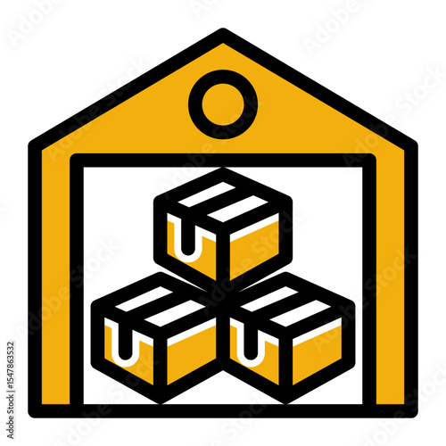 Bulk Inventory Logistics Icon Solid Color Lineal Style for Warehouse and Delivery.