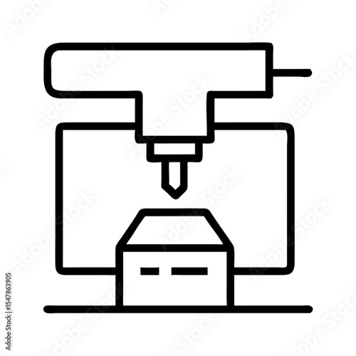 3D printer design with production in progress on white background  