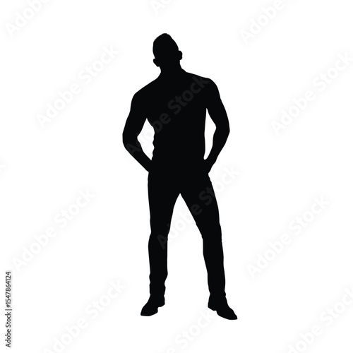 Silhouette of a Standing Man in Confident Pose