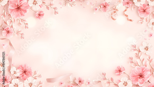Wallpaper Mural Elegant floral background with soft pink blossoms Torontodigital.ca