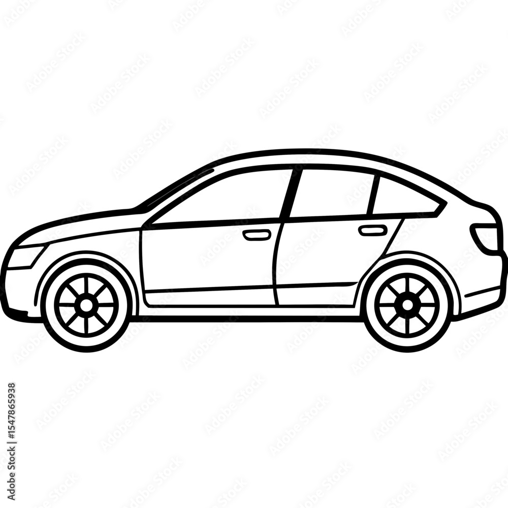 Fototapeta premium Car line art vector