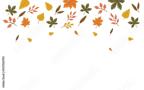 Autumn leaves frame, autumn cozy, design for posters, banner, greeting cards, stickers