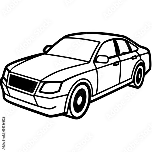 Car line art vector