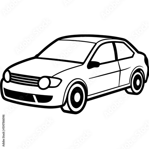 Car line art vector