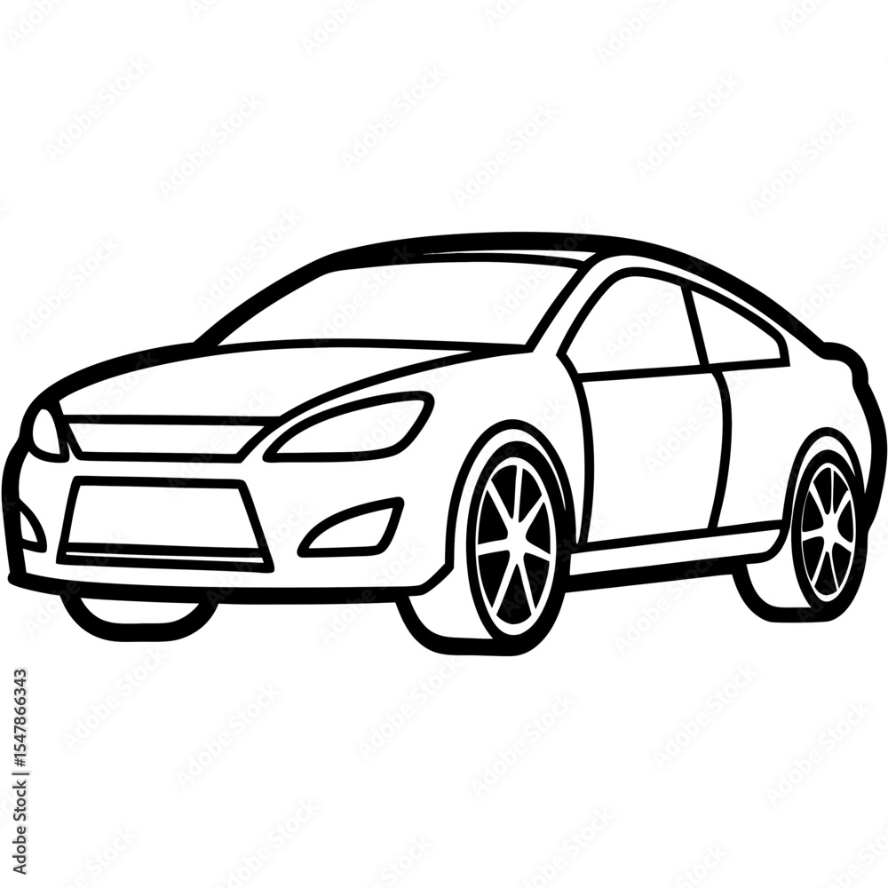 Fototapeta premium Car line art vector