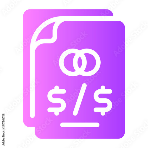 wedding contract gradient icon