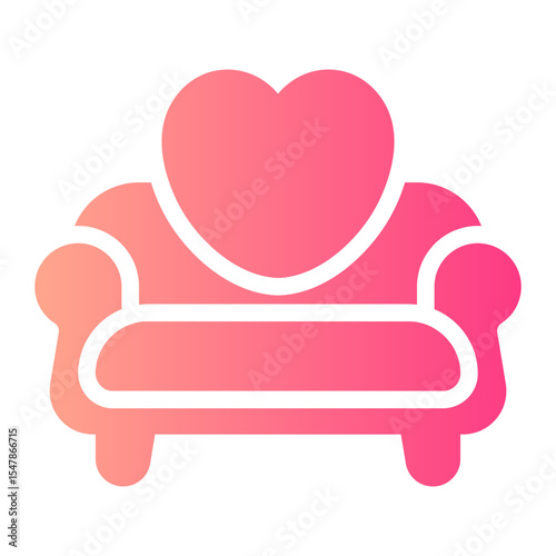 wedding chair gradient icon