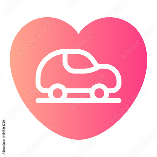 wedding car gradient icon