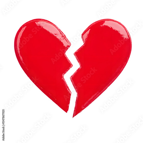 Red broken heart. Ai Generated Images