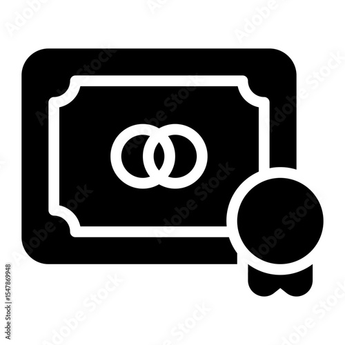certificate glyph icon