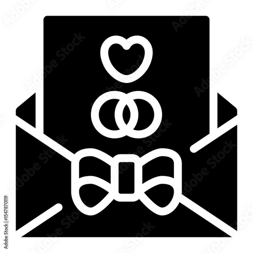 wedding invitation glyph icon